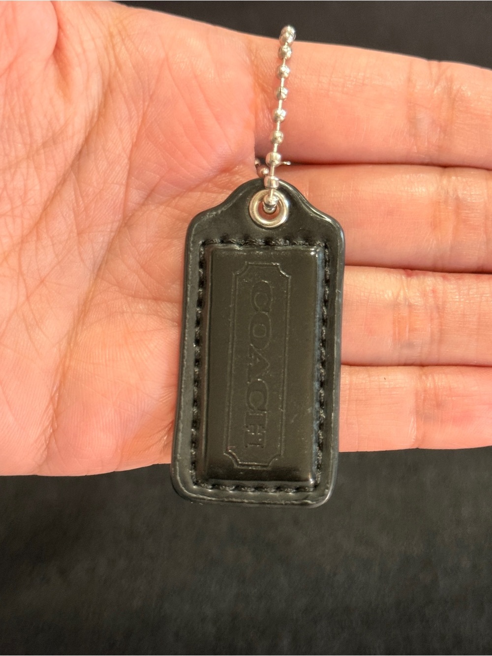 2" Medium Y2K Coach Leather Key Fob Bag Charm Keychain Hang Tag/Hangtag